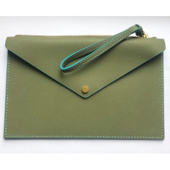 NWOT Marc Jacobs "Metropoli" Green Envelope Clutch - Picture 1 of 4